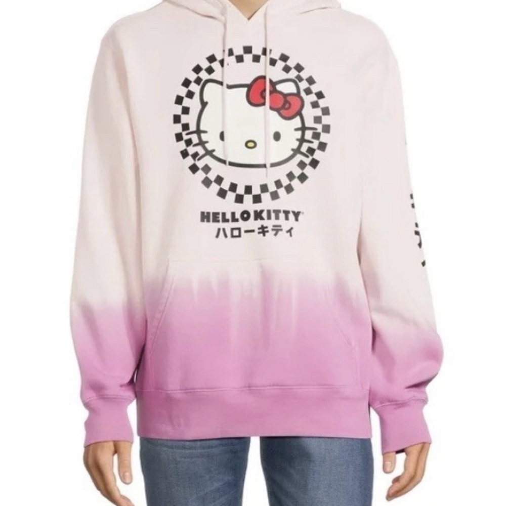 Bioworld X Sanrio Hello Kitty Pink Dip Dye Hoodie Sweatshirt Adult Sz Medium